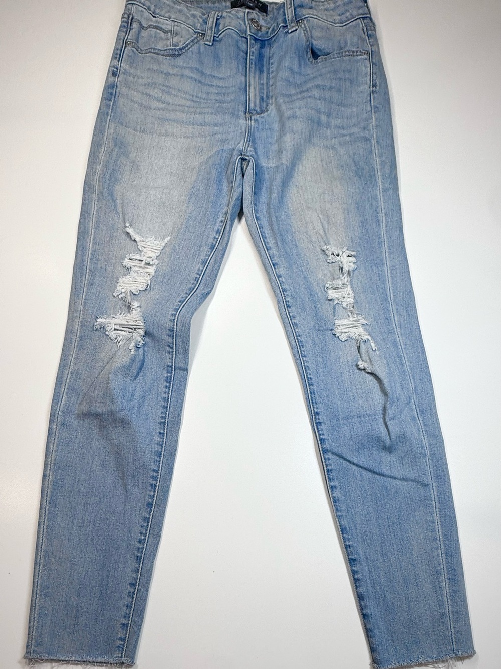 Just USA Light Blue Distressed High-Rise Skinny Jeans - Picture 11 of 12